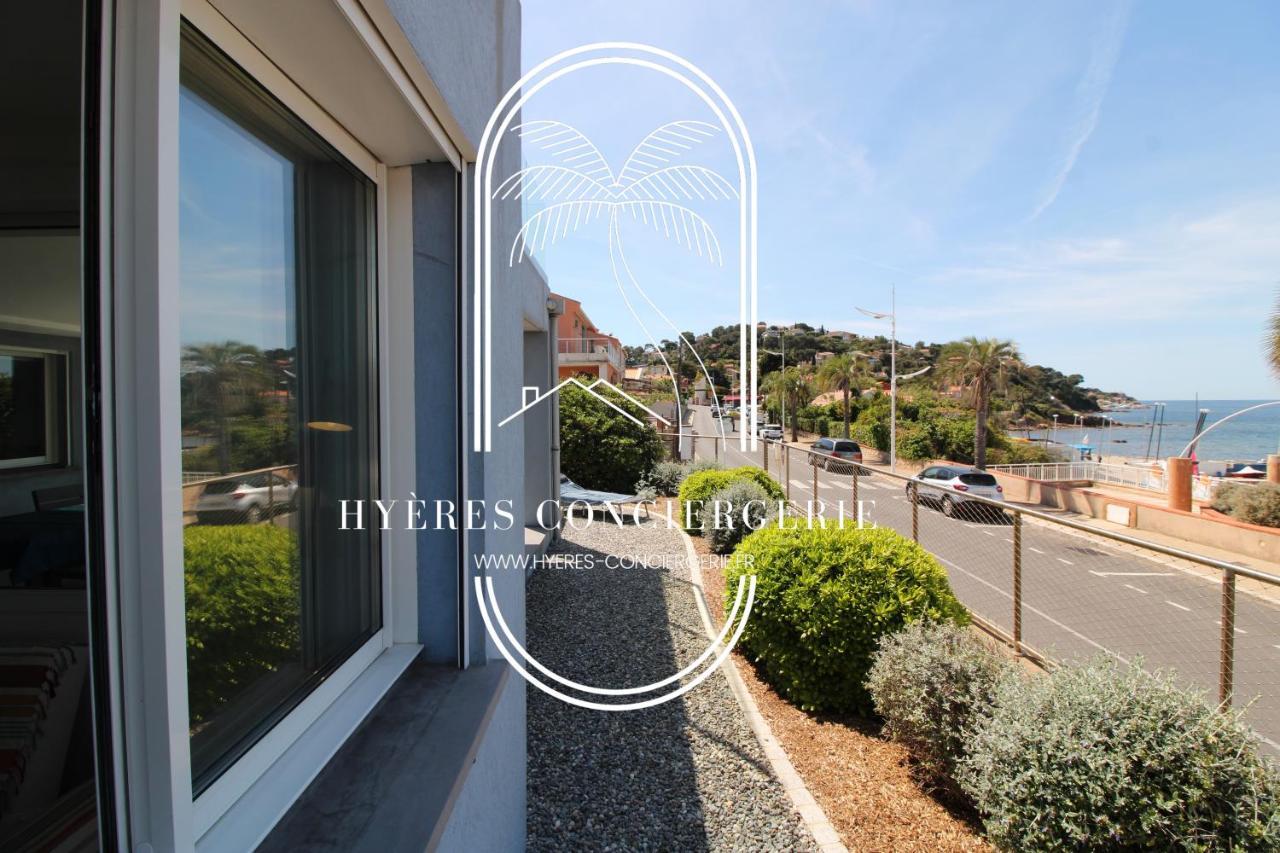 Villa Antoine Appartement Rdj Vue Mer Clim Wifi Parking Plage 50M La Garonne Le Pradet Exterior foto