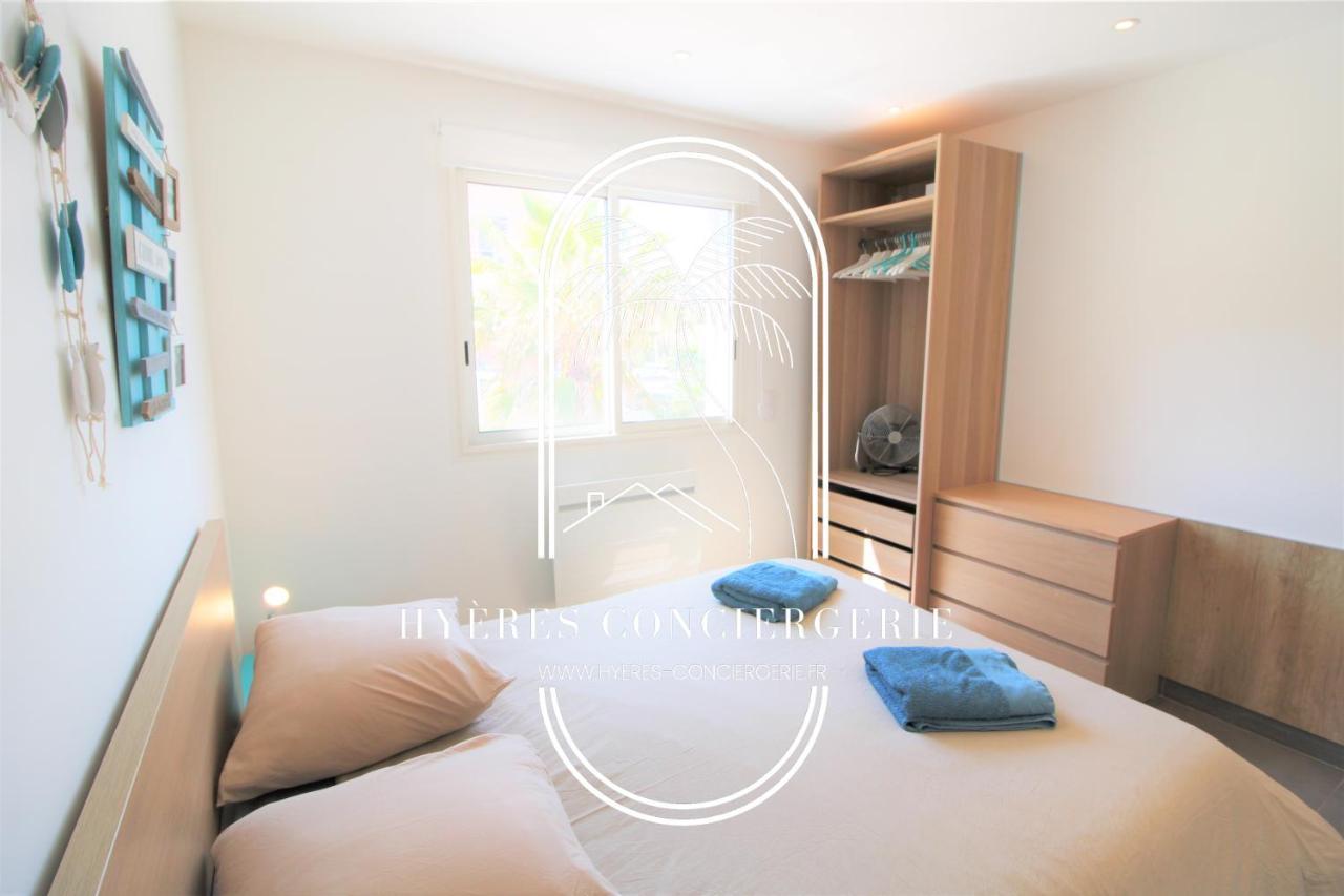 Villa Antoine Appartement Rdj Vue Mer Clim Wifi Parking Plage 50M La Garonne Le Pradet Exterior foto