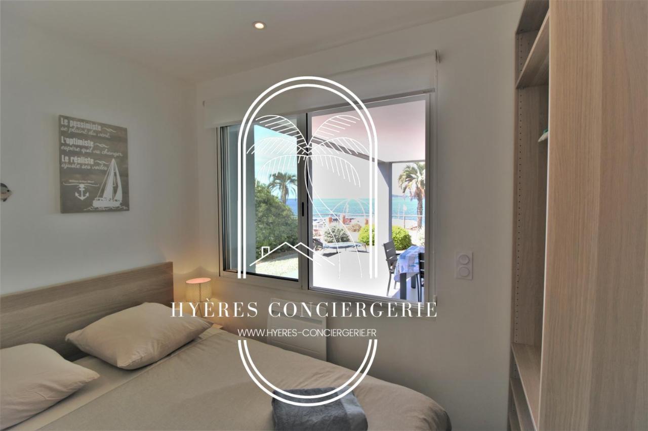 Villa Antoine Appartement Rdj Vue Mer Clim Wifi Parking Plage 50M La Garonne Le Pradet Exterior foto