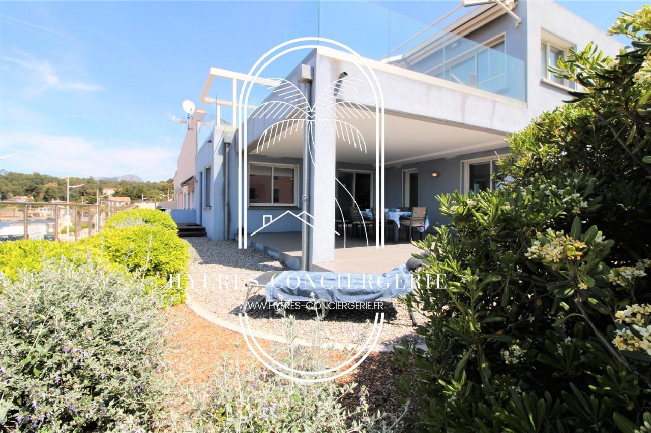 Villa Antoine Appartement Rdj Vue Mer Clim Wifi Parking Plage 50M La Garonne Le Pradet Exterior foto