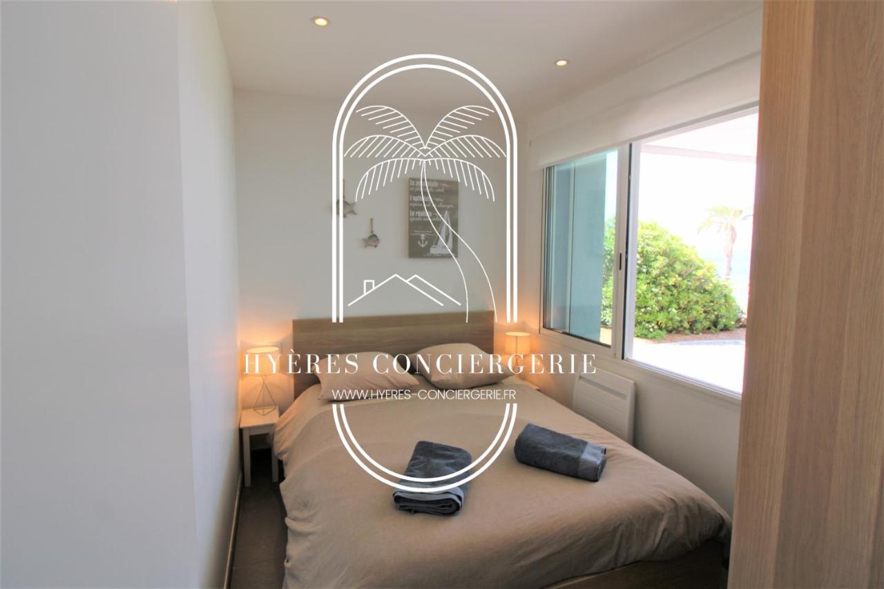 Villa Antoine Appartement Rdj Vue Mer Clim Wifi Parking Plage 50M La Garonne Le Pradet Exterior foto