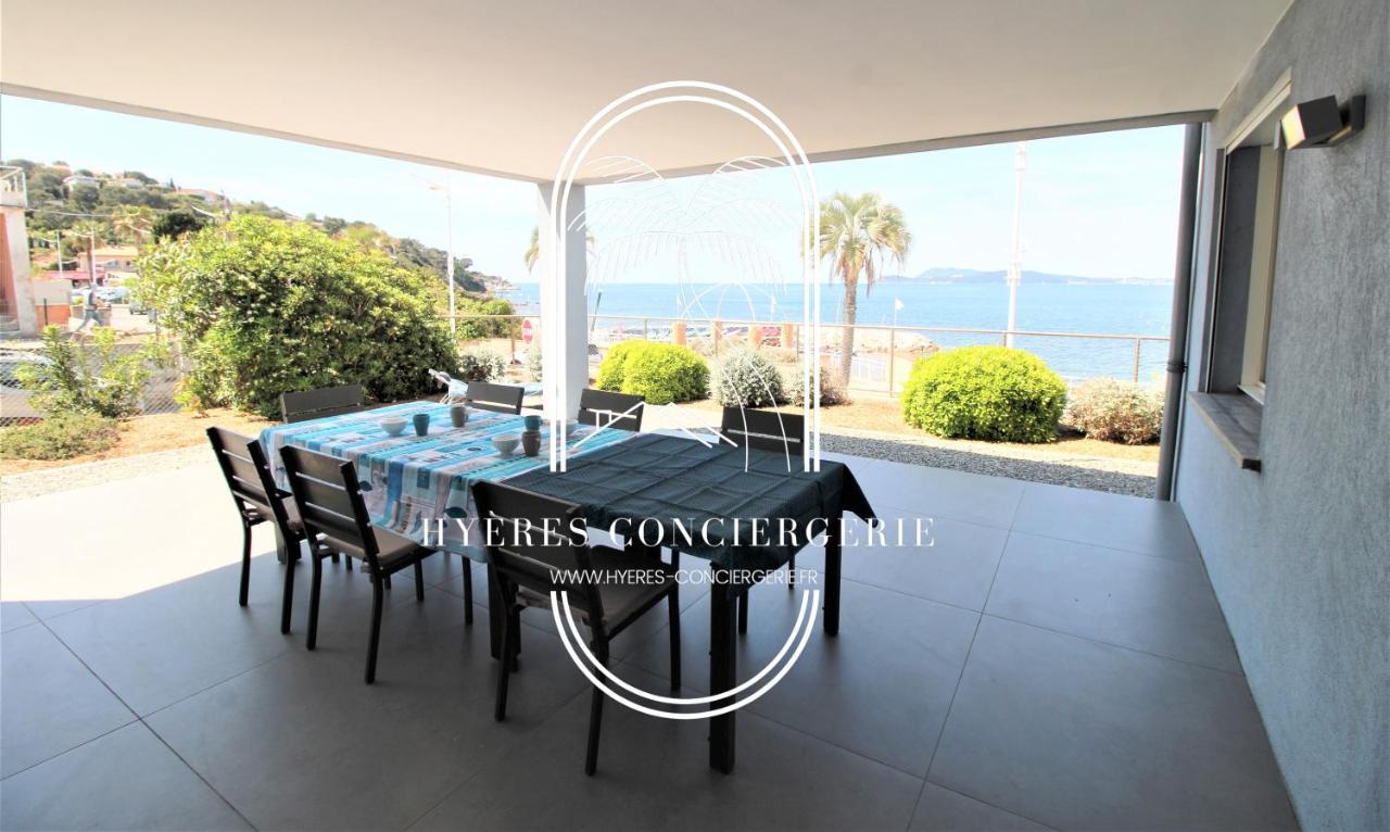 Villa Antoine Appartement Rdj Vue Mer Clim Wifi Parking Plage 50M La Garonne Le Pradet Exterior foto