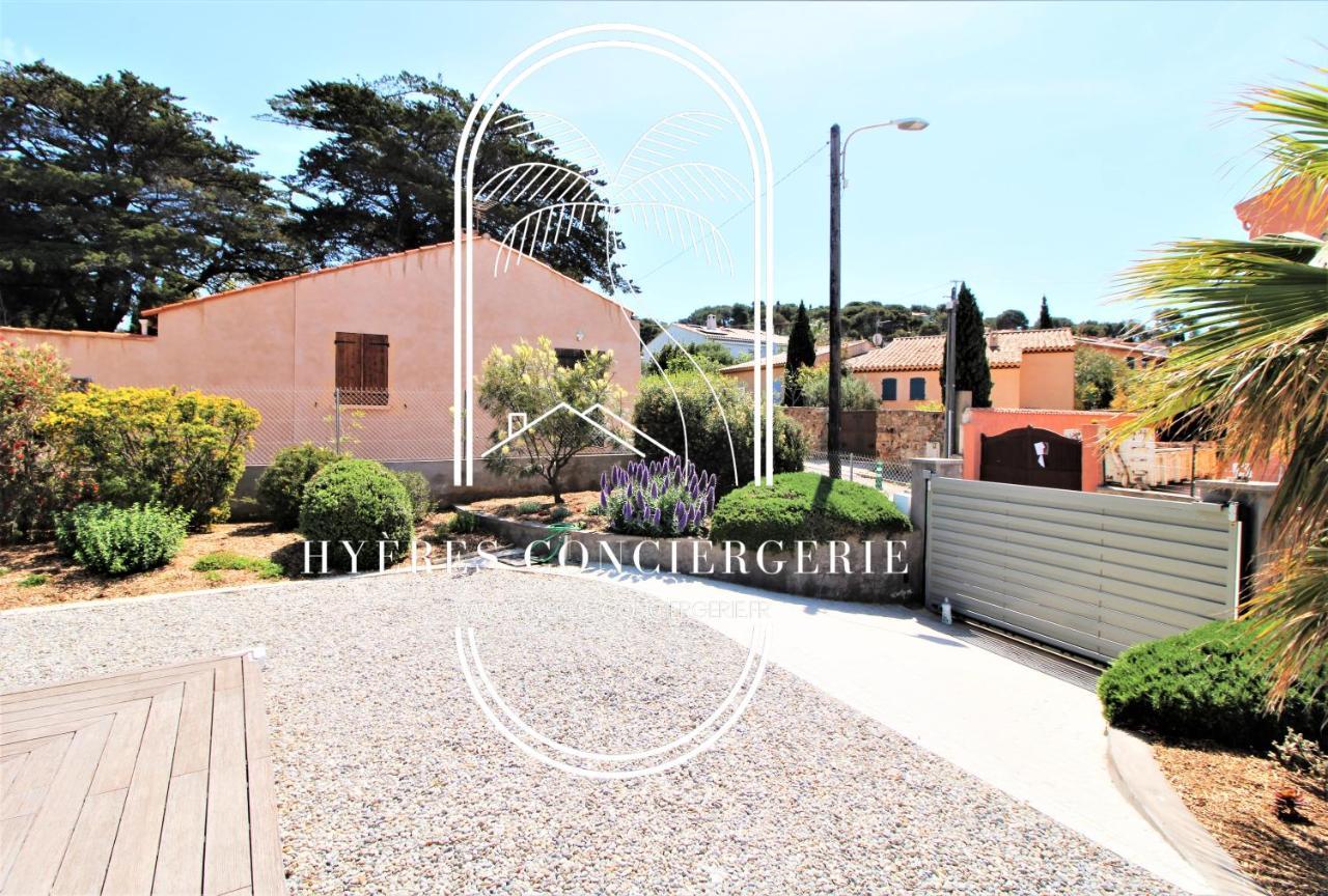 Villa Antoine Appartement Rdj Vue Mer Clim Wifi Parking Plage 50M La Garonne Le Pradet Exterior foto